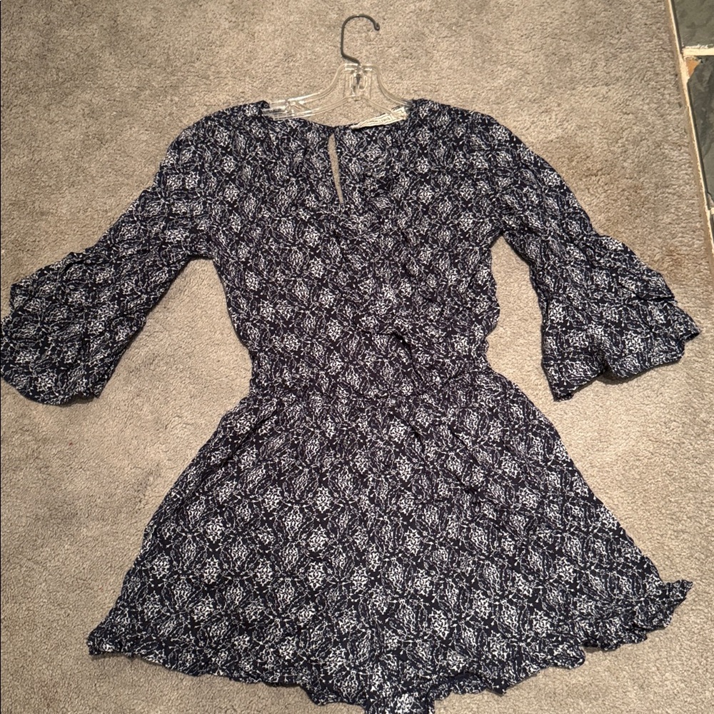 Abercrombie & Fitch Black and White Patterned Romper